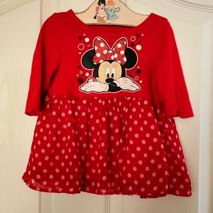 Girls red minnie mouse polka dot dress by Disney size 2T
